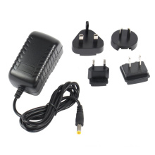 DC12V 1A 2A 3A wall type interchangeable plug ac dc power adapter
